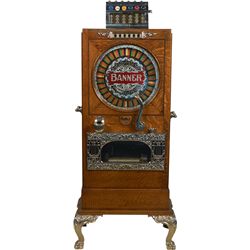 5 Cent McDonald MFG. Banner Musical Upright Floor Wheel
