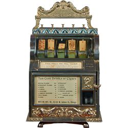 5 Cent Watling Cast-Iron Draw Poker Drop Card Trade.