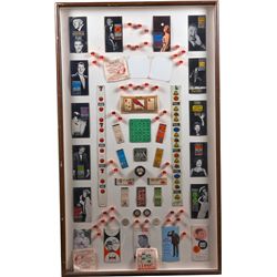 Harrah’s Casino Memorabilia Display In Large Frame.