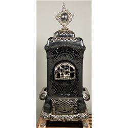 Early Ornate Cast Iron Stove, Fully Restored.