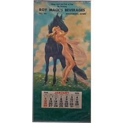 Large Roy Mack’s Beverages 1936 Pin Up Advertising.