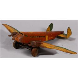 Marx TWA 990-5 US Mail Wind-Up Litho. Tin Toy Airplane.