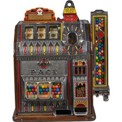 1 Cent Pace Bantam 3-Reel Slot Machine w/Gumball Vendor