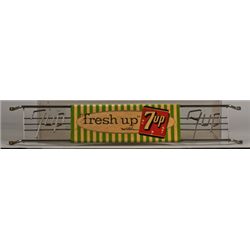 7 Up Double-Sided Metal Screen Saver Door Push w/ Sign.
