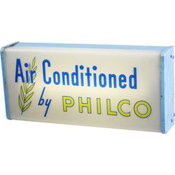 Philco Air Conditioning Plastic Light-Up Sign.