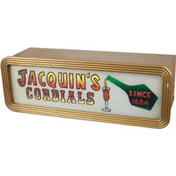 Jacquin’s Cordials Plastic Light-Up Sign w/Metal Light.