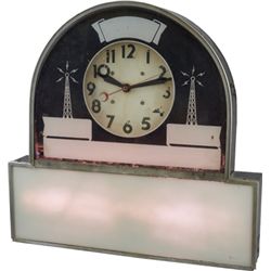 Radio Station Antenna Motif Hanging Glass Sign.