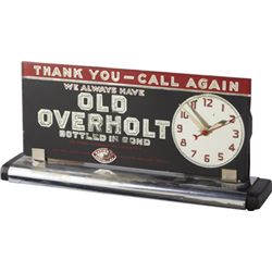 Old Overholt Countertop Advertisement Sign w/Clock.