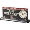 Image 1 : Old Overholt Countertop Advertisement Sign w/Clock.