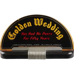 Golden Wedding Whiskey Light-Up Countertop Glass Sign.