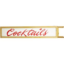 “Cocktails” Large 2-Sided Plastic Light-Up Hanging Sign