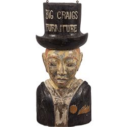 Wood “Big Craigs Furniture” Advertising Trade Sign.