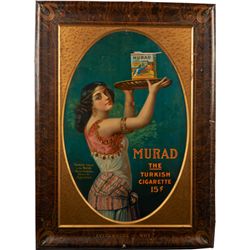 Murad Cigarettes Self-Framed Single-Sided Tin Sign.
