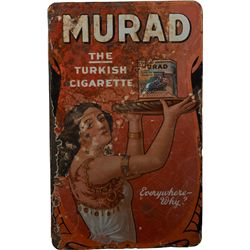 Murad Cigarettes Double-Sided Porcelain Flange Sign.
