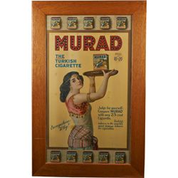 Murad Cigarettes Cardboard Advertisement Sign In Frame.