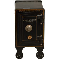 Early Small Hall’s Cast-Iron Combination Lock Safe.