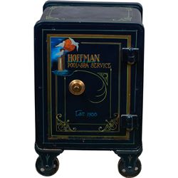 Early Cast-Iron Combination Lock Safe On Wheels.