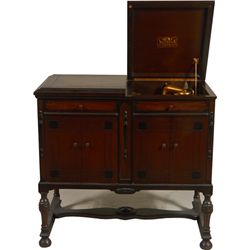 Rare Victor Victrola Wood Phonograph Floor Console.