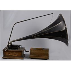 Edison Standard Phonograph Cylinder Player w/Horn.