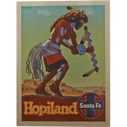 Original Santa Fe Railway “Hopiland” Travel Poster.