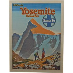 Santa Fe Railway “Yosemite National Park” Travel Poster
