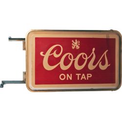 Coors On Tap Beer Double-Sided Hanging Light-Up Sign.