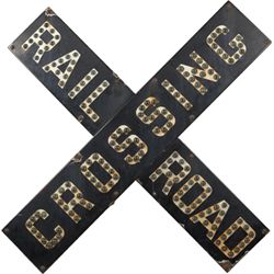 Rail Road Crossing “X” Porcelain Sign.