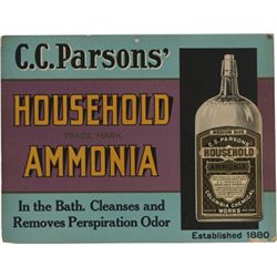 C.C. Parsons’ Household Ammonia Cardboard Sign.
