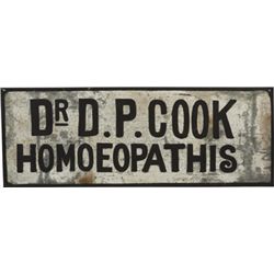 Dr. D.P. Cook Homeopathis Metal Sign.