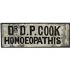Image 1 : Dr. D.P. Cook Homeopathis Metal Sign.