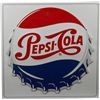 Image 1 : Pepsi Cola Embossed Tin Advertisement Sign.