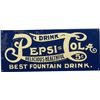 Image 1 : Drink Pepsi = Cola Embossed Tin Advertisement Sign.
