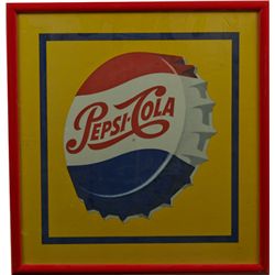 Pepsi Cola Advertisement Sign In Red Frame.