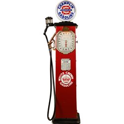 Vintage Wayne White Crown Red Gas Pump.