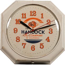 Hancock Oil Company Of California Light-Up Clock.