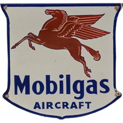 Mobilgas Aircraft Porcelain Pump Plate w/Pegasus.