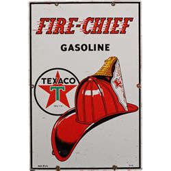 Texaco Fire-Chief Gasoline Porcelain Gas Pump Sign.