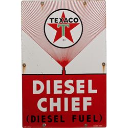 Texaco Diesel Chief Diesel Fuel Porcelain Gas Pump Sign