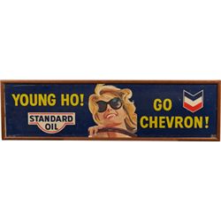 “Young Ho! Go Chevron!” Standard Oil Cardboard Litho.