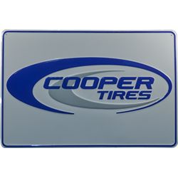 Cooper Tires Embossed Self-Framed Tin Sign.