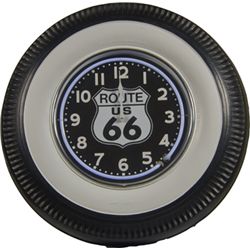 Route 66 & Deluxe Champion Tire Neon Wall Clock.