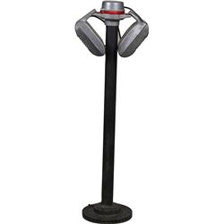 Pair Of Vintage Metal Drive-In Speakers On Pole Stand.
