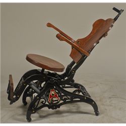 Wood & Painted Cast Iron Dentist Chair.