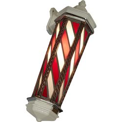 Koken Leaded Glass Barber Pole Trade Sign.