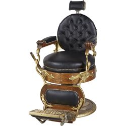Antique Koken Round Seat Round Back Barber Chair.