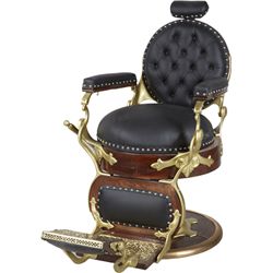 Antique Koken Round Seat Round Back Barber Chair.