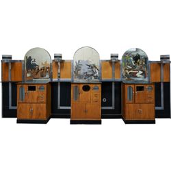 Row of 3 Emil J. Paidar Co. Barber Shop Back Bar Statio