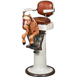 Early Theo A. Kochs Co. Child’s Horse Barber Chair.
