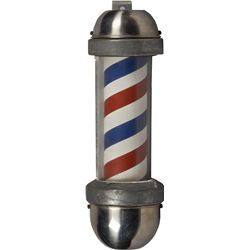 Marvy Barber Pole Trade Sign w/Chrome Wall Mount.