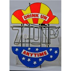 7 Up “Drink Un Anytime” Plastic Light-Up Sign w/ Neon.